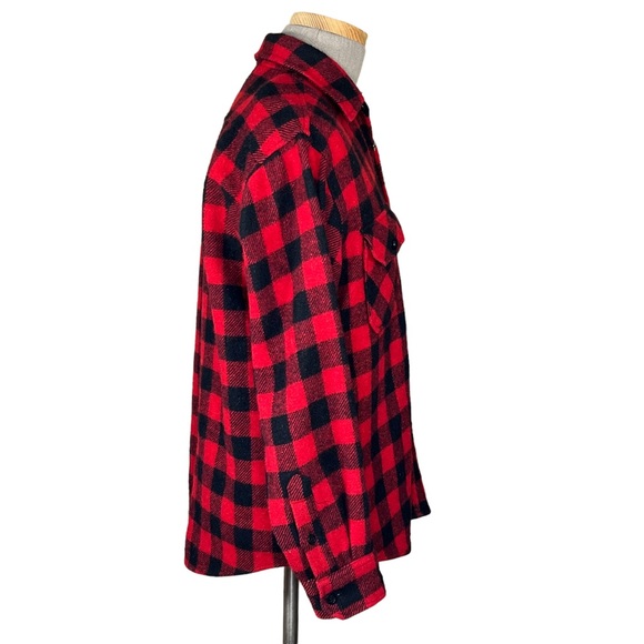 Buffalo Plaid Wool Blend Vintage Shacket By Outdoor Exchange Large 16-16 1/2 - Picture 6 of 11